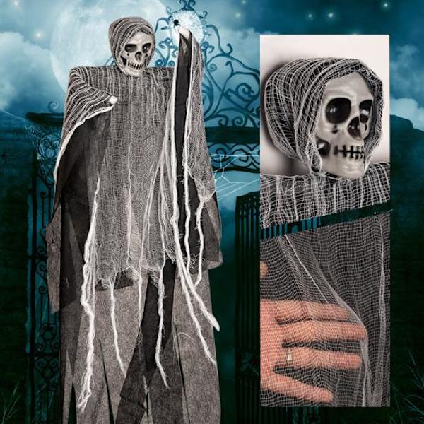 Halloween-ripustushaamu Realistinen Helppo Asentaa Pelottava Ripustusluuranko Kuolemanenkeli Haukuttu Talokoriste Black