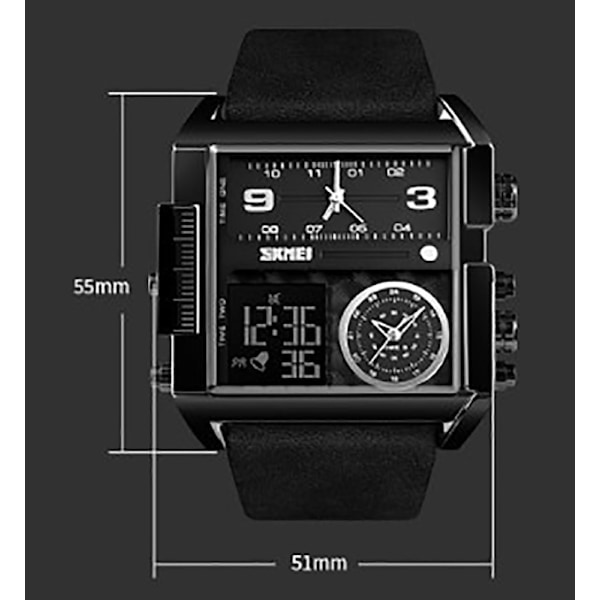 Herr Quartz Klocka för Män Kronograf Display Vattentätt Armbandsur