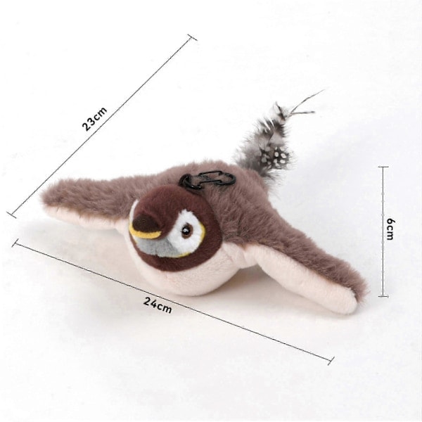 Electronic Interactive Flying Bird Cat Toy Hanging Pet Teasing Fluttering Wings Sparrow