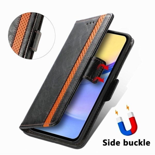 SKALO Samsung A15 5G CASENEO 002 -sarjan Premium PU -nahkalompakkokotelo Musta