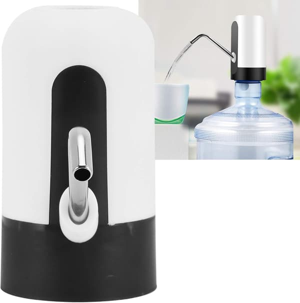 Vit - 1-delt vanndispenser med pumpe, bærbar automatisk vanndispenser