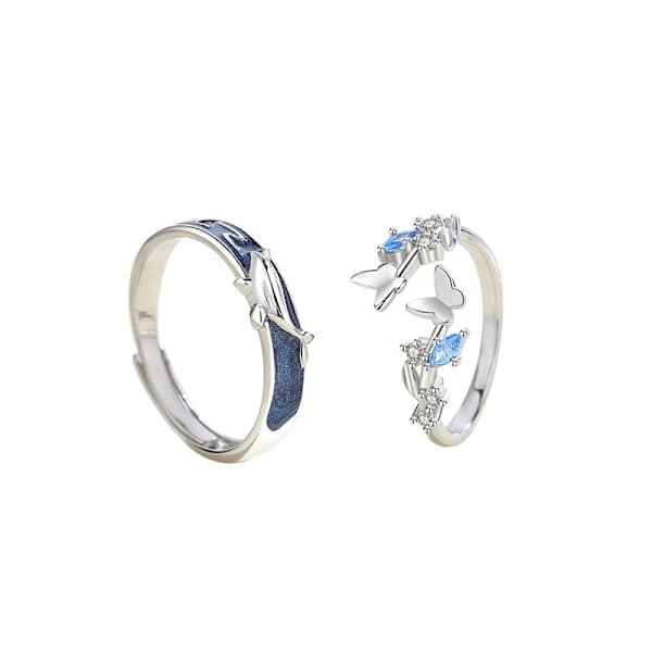 Mode Sommerfugl Hval Parring Justerbar Ring Smykker