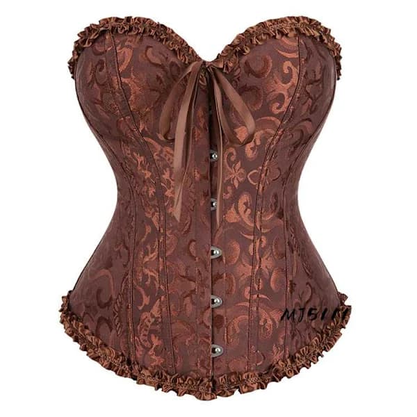 Kaffebrun Midjeformande Korsett Bustier Bröllopsklänning kaffe XS