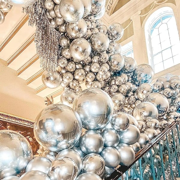 Sølvballonger, 70 stk 10 tommer Metalliske Ballonger Sølv Metallic Ba