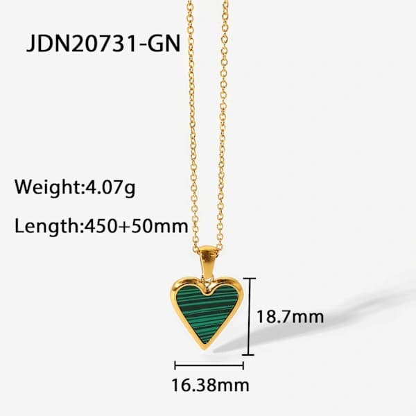 Tvåfärgat hjärtformat halsband