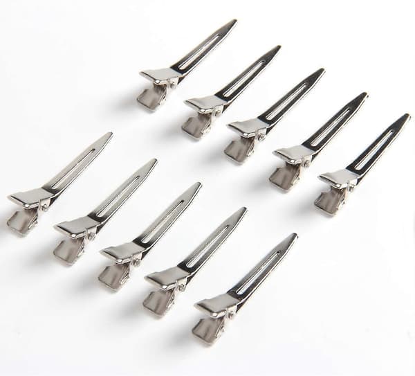 Prong Pin Curl Duckbill Clips - Sølvfarvede Hårklemmer til Hårforlængelser YGWL