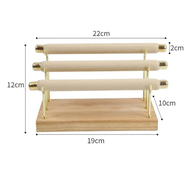 CASA 2X Træ Smykke Display Stand Ringholder T-Bar Display Armbånd Ankelkæder Smykke Display Emballage