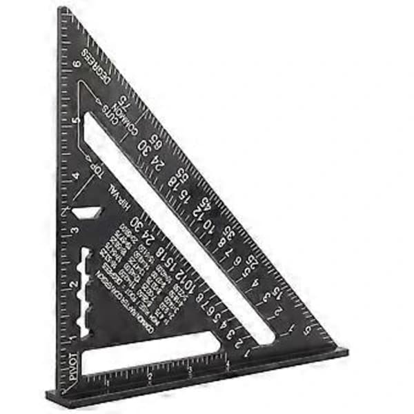 Vinkelmåler 7 tommer Metrisk Imperial Sort Aluminium