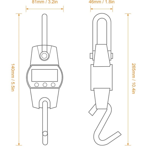 300 kg/50 g Elektronisk kranvekt Digital hengevekt Minilyftvekt Industriell elektronisk krokvekt for bagasje, fiske, jakt, blå