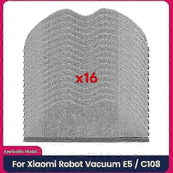 Mopper til Robotstøvsuger E5 / C108 Robotstøvsuger Tilbehør Vaskbare Mikrofiber Moppeklude 16 STK
