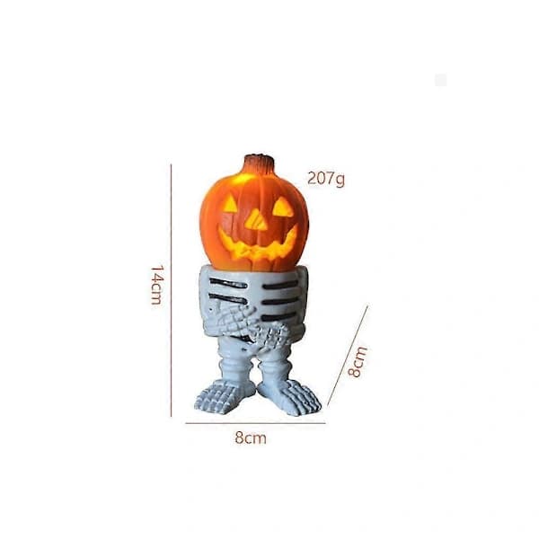 Lysende Jack-o'-Lantern Ornament til Halloween-dekorationer - LED Græskar Sæt