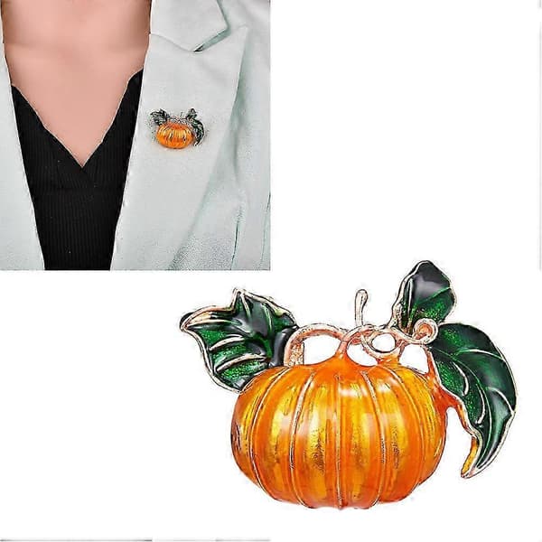 2025 1. stk. Broche Brystnål Legering Græskar Planter Formdesign til Halloween Dekor (Gul)