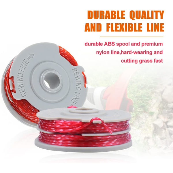 4-pak strengtrimmerlinespole til Flymo FLY021 buskrydder linespole erstatningsspole til Flymo strengtrimmer 11 m/1,5 mm