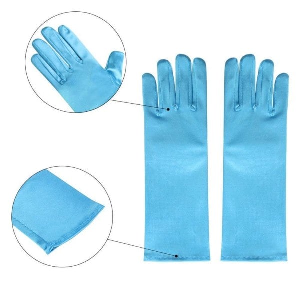 Elsa Prinsessklänning + Tiara/Fläta/Handskar - WELLNGS 120 cm