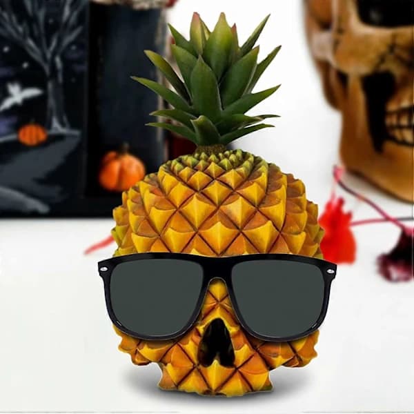 Ananas Dødninghode Dekorasjon, Ananas Dødninghode Modell i Resin, Realistisk Morsom Halloween Dødninghode Statue
