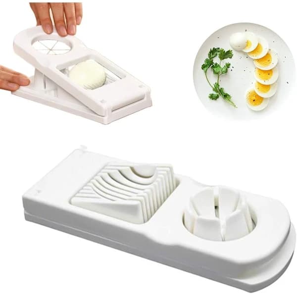 2-i-1 Eggdeler og Kutter i Rustfritt Stål, Universell Design