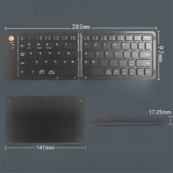 Mini Bluetooth-tangentbord, bärbart, vikbart, trådlöst tangentbord för IOS/Android/Windows surfplatta, mobiltelefon