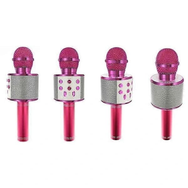 Roséguldfärgad Bluetooth Karaoke-mikrofon med röstmodulering och ekoeffekt