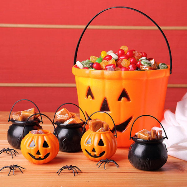6 kpl Halloween Karkki vai kepponen -kurpitsakorit Halloween-kurpitsakori Halloween-karkkien keräyslyhty Karkkikori Halloween-juhlat