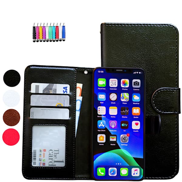 Kompatibel med iPhone 12 - Læderetui / Beskyttelse Sort
