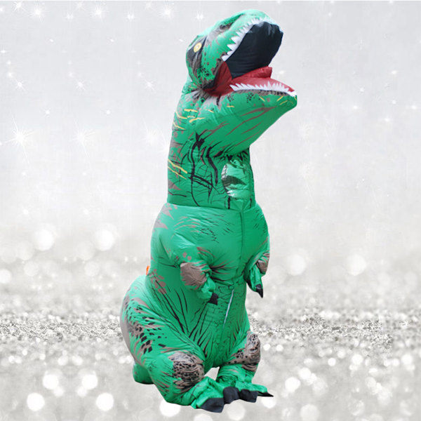 Oppblåsbar Dinosauerdrakt Cosplay Kostyme Halloween Barn Grønn Voksen Hvit White Kids white kids