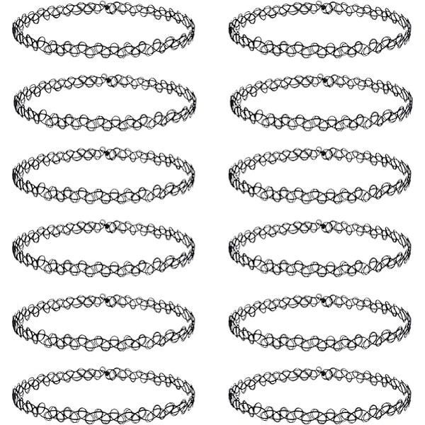 12-pack Chokerhalsband Set Stretch Elastiskt Smyckesset