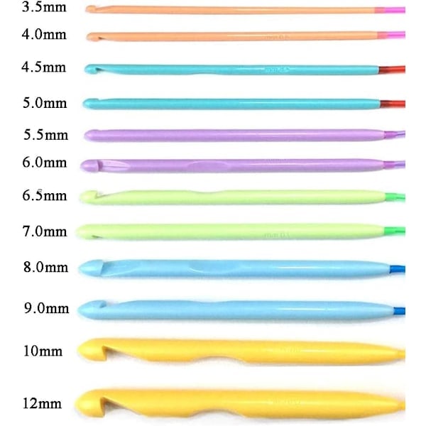 Tunesiske hæklenåle med kabel, 120 cm, 12 afghanske hæklenåle 3,0 mm - 12,0 mm til tæpper, halstørklæder, blomster, duge, sjaler og mere