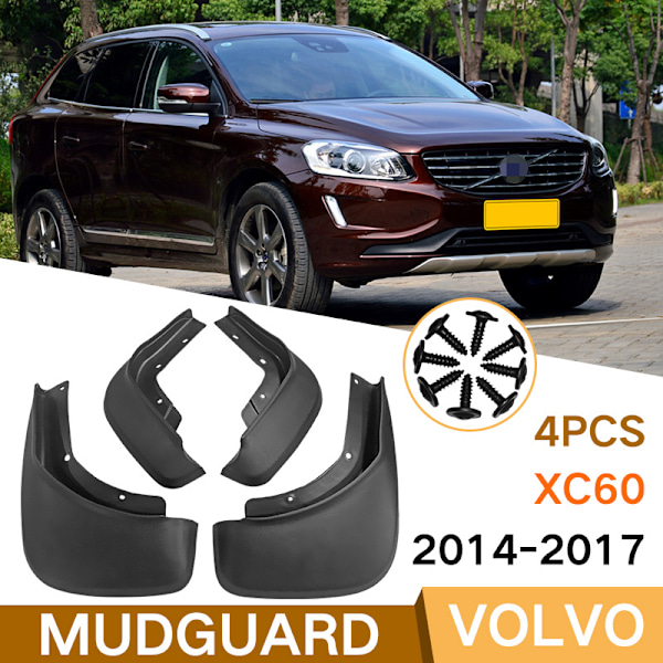 4x Fram & Bakre Bilskärmar för Volvo Xc60 2014 2015 2016 2017 Stänkskydd