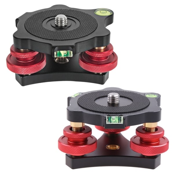 LP-64 Tri-hjul Præcisionsnivellator med Boblevandsniveau Tripod Nivelleringsbase med 3/8\" skruvehul, fremstillet af aluminiumslegering