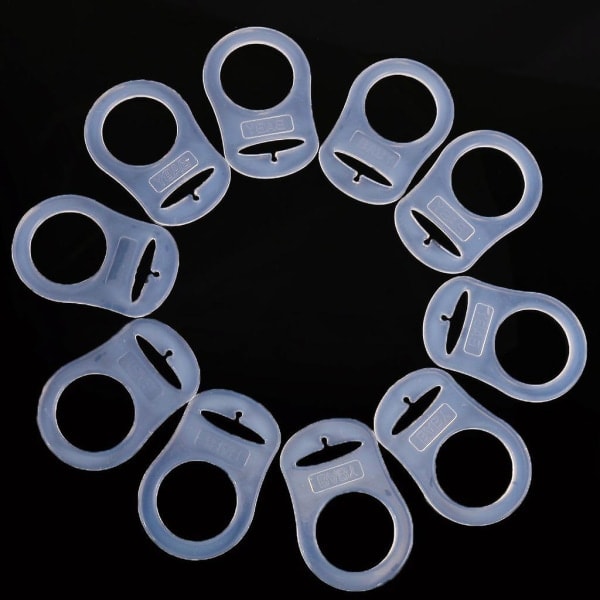 10 stk Knapp Silikonring Sutteholder Skiltdocka Adapter Transparent