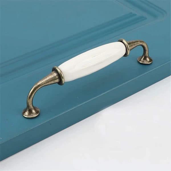 Set of 6 Furniture Knobs | Classic Ceramic Cabinet Knobs | Ideal Drawer Handles for Home, Kitchen or Office