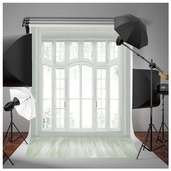 CASA 3x5FT Europæisk Vindue Gulv Hvid Kunst Fotografi Baggrund Studio Baggrund