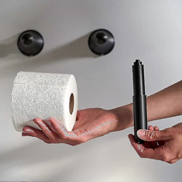 Toiletpapirholder Erstatningsstang 2 stk Sort