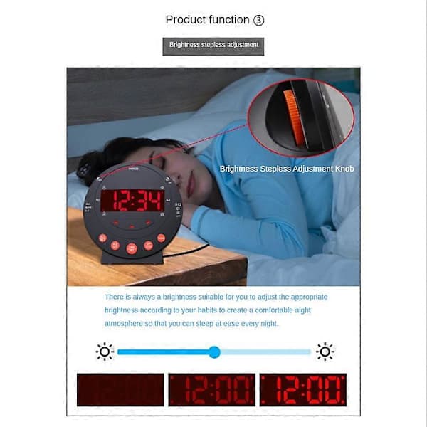 Kraftfuld vibrationsvækkeur til ældre hørehæmmede EU-stik