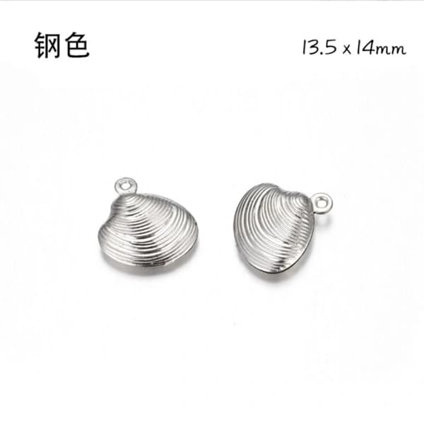 Simpukka riipus Clam Shell Charms litteät pyöreät roikkuvat korut