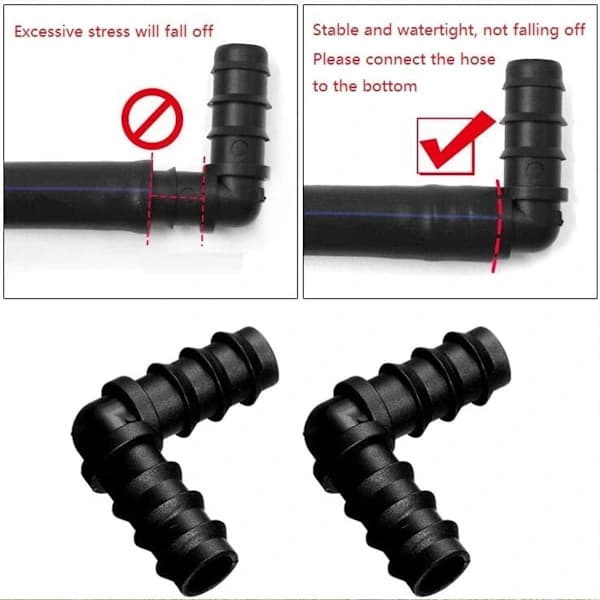16 mm slangkoppling kompatibel med bevattningssystem (vinkel), 20-pack