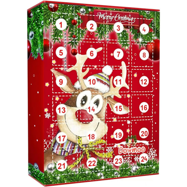 Julekalender Nøkkelring 2024 | Adventskalender for Voksne og Barn Jenter | Perfekt Nedtellingsgave til Jul C：Christmas Elk Calendar