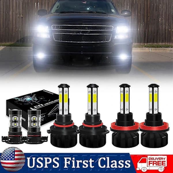 LED-frontlykter og tåkelys for Chevy Avalanche 2007-2013, 6000K, 6-pakning, Shenkenuo
