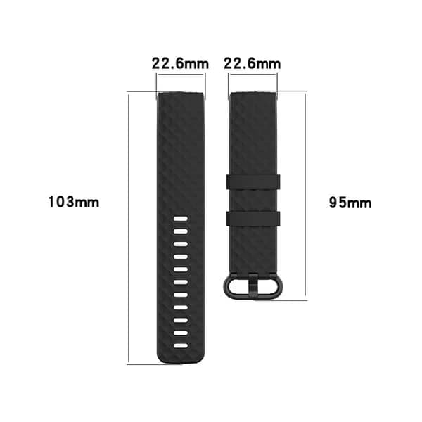 TS Silikonarmbånd Fitbit Charge4 / Charge 3 - S Svart