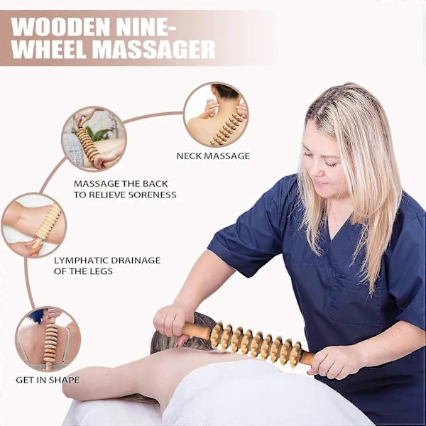 Professionelle Massageværktøjer til Træterapi 3-i-1 Maderoterapi Sæt Træmassager Lymfedrænage Massager