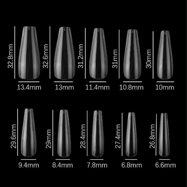 Falske Negle, 500 stk Akryl Negletips Klare Negle