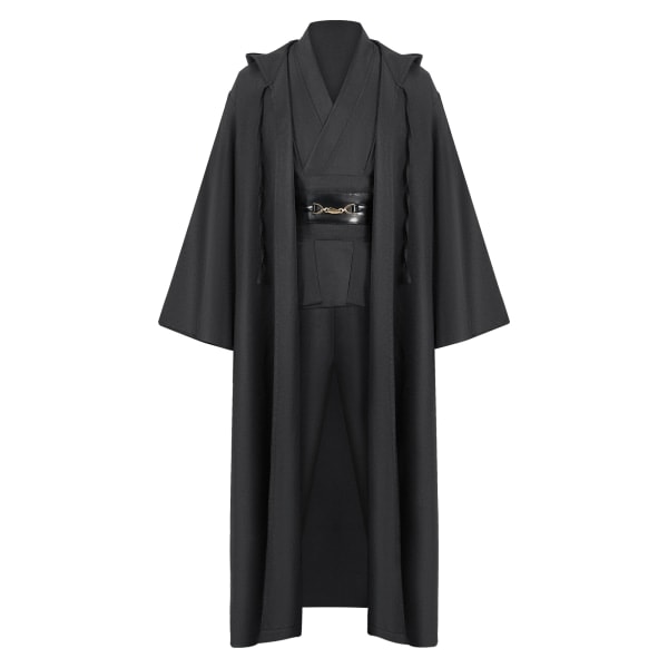 Mub - Obi Wan Kenobi Premium Kvalitets Cosplay Kostume - Sort Jedi Robe fra Star Wars til Lysværd Duel - Sort XL Black XL