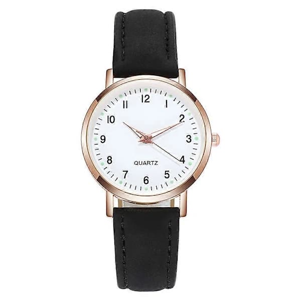 Small Dam Quartz Läder Armbandsur
