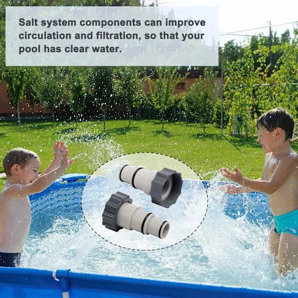 [CA] Simbasslangadapter til pool, 2 stk. Simbasslangadapter A, Intex Adapter A, med skruet indvendigt gevind, diameter 32/38 mm