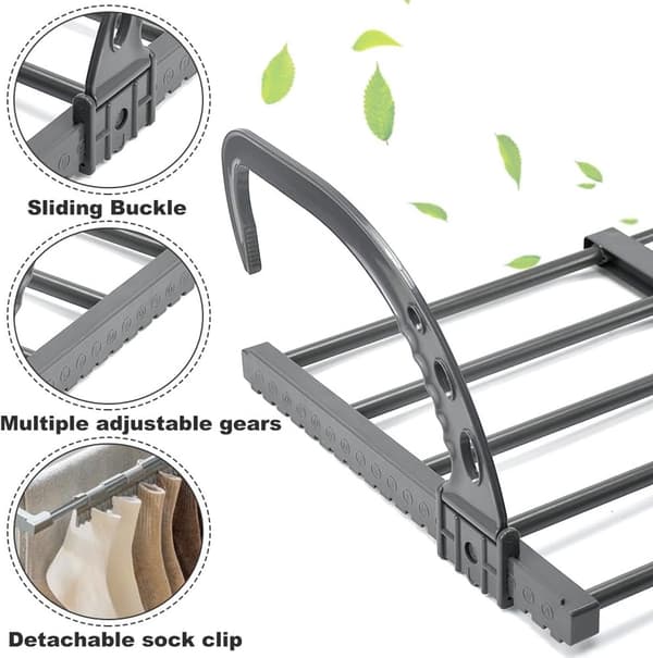 Vikbar torkställning i kolstål 32-55cm – för element/hängande/balkong