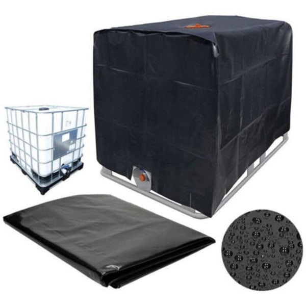 IBC Tankdæksel til 1000L IBC Container, 116 x 100 x 120 cm Vandtankdækken Anti-UV Anti-Regn (Sort).ca