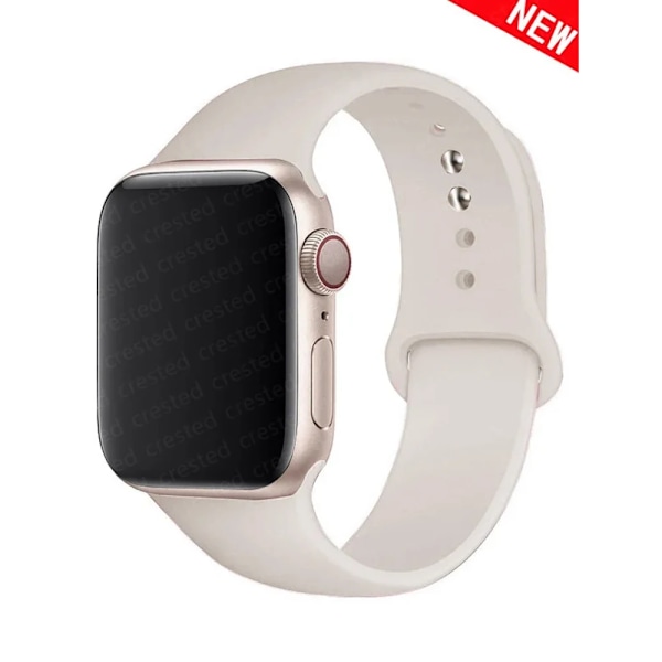 Silikonrem för Apple Watch 45mm 44mm 42mm 49mm 41mm 40mm 38mm armband iwatch Series 8 7 9 SE 4 3 5 Ultra 6 - Storm blå new-Storm blue 38  40 41 mm S-M