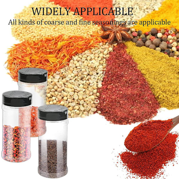 20 pcs Spice Jars Plastic, Clear Spice Containers, Empty Plastic Spice Bottles
