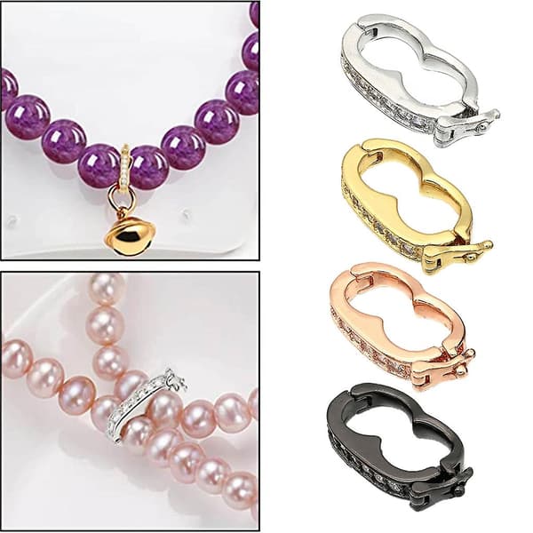 Halsband Förkortare Lås Pärlförstärkare Klicklås Smyckestillbehör Silver Silver