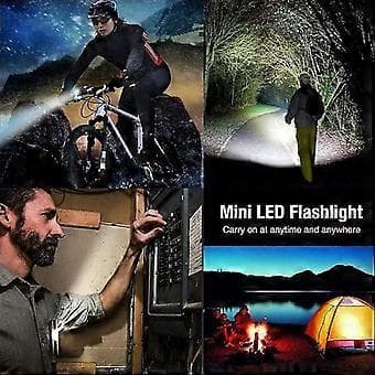 2-pak genopladelig LED-lommelygte, kraftfuld, professionel
